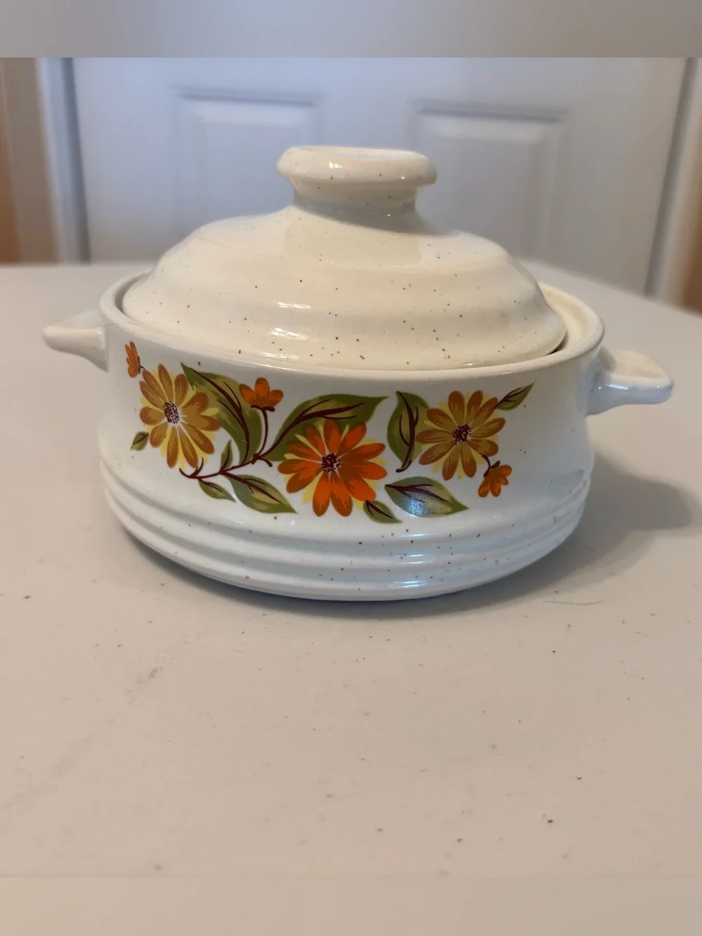 Capri Bake Serve n Store Ceramic Floral Covered Casserole Stoneware
